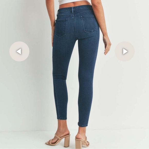 NWT JUST BLACK-HIGH RISE SKINNY-DARK DENIM - Picture 2 of 16